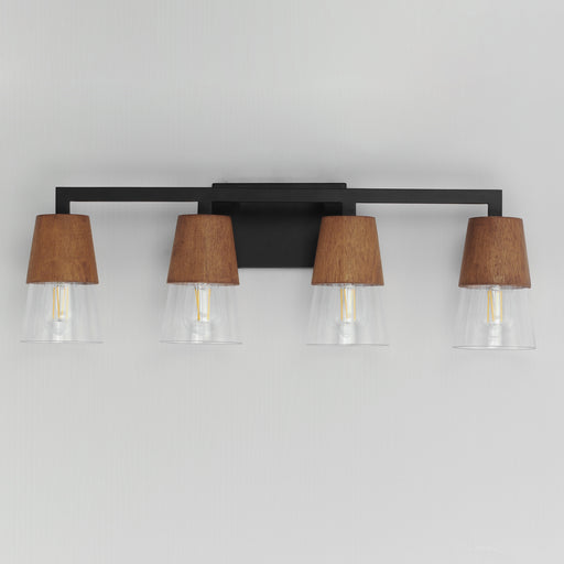 Maxim 21624CLWNBK Carpenter 4 Light Bath Vanity | Walnut / Black