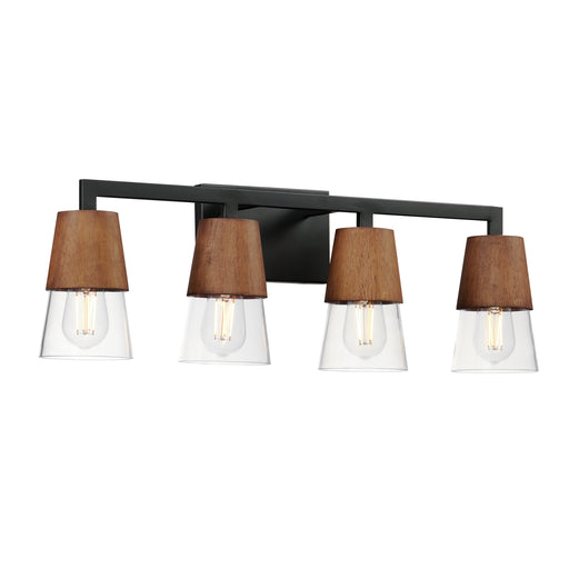 Maxim 21624CLWNBK Carpenter 4 Light Bath Vanity | Walnut / Black