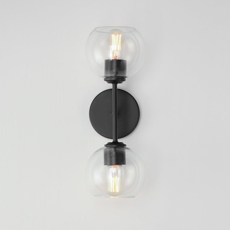 Maxim 21632CLBK Knox 2 Light Wall Sconce | Black