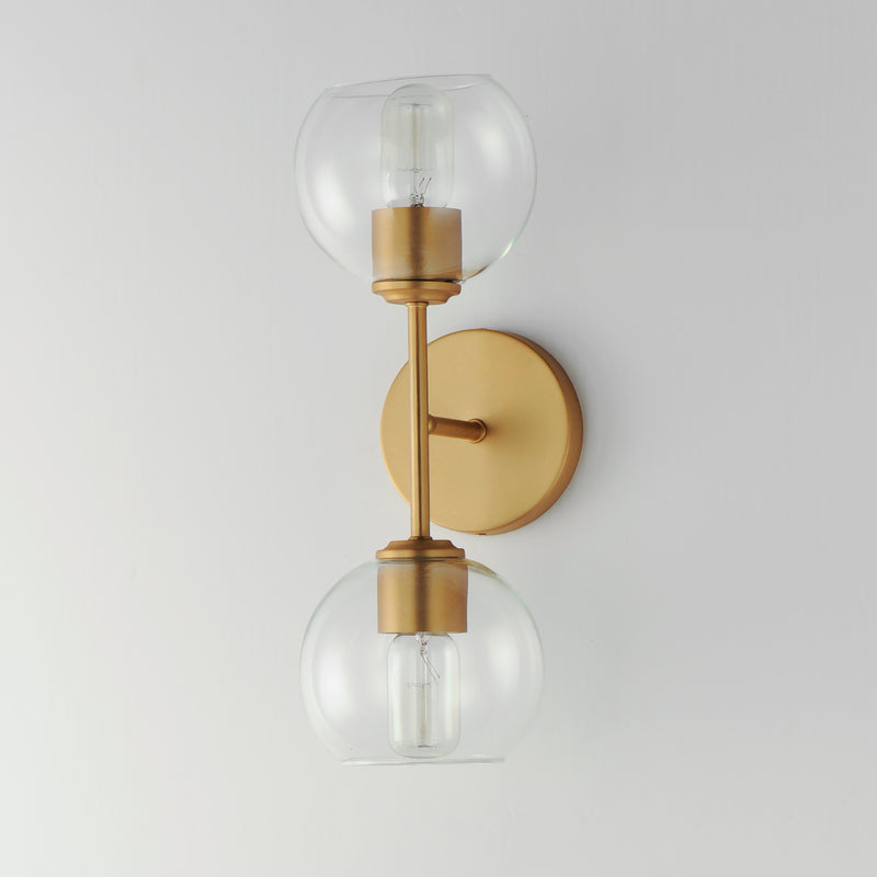 Maxim 21632CLNAB Knox 2 Light Wall Sconce | Natural Aged Brass