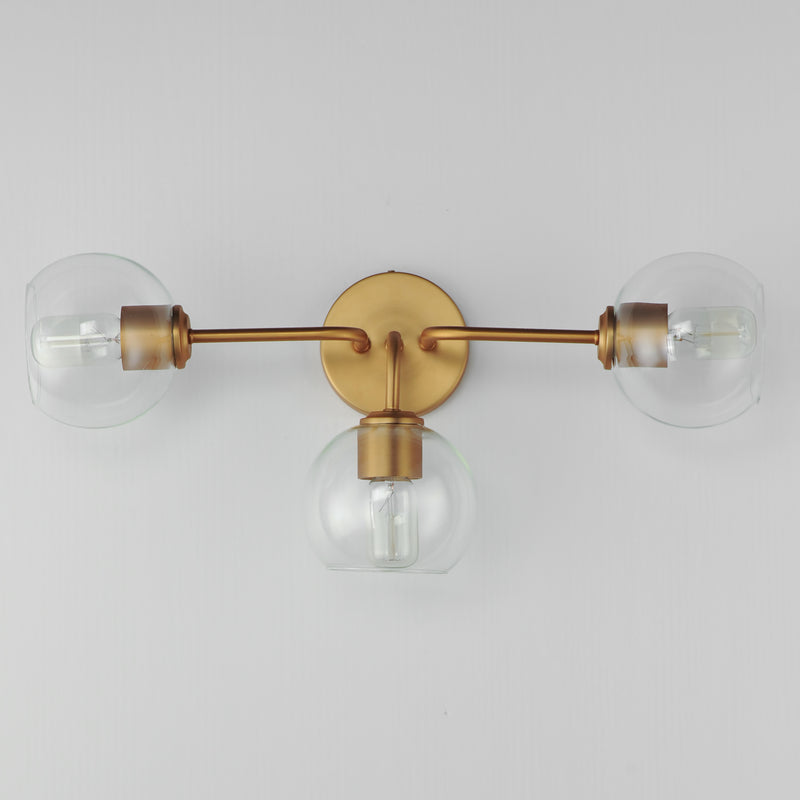 Maxim 21633CLNAB Knox 3 Light Bath Vanity Light | Natural Aged Brass