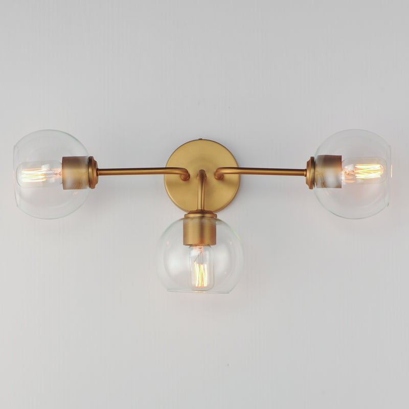 Maxim 21633CLNAB Knox 3 Light Bath Vanity Light | Natural Aged Brass