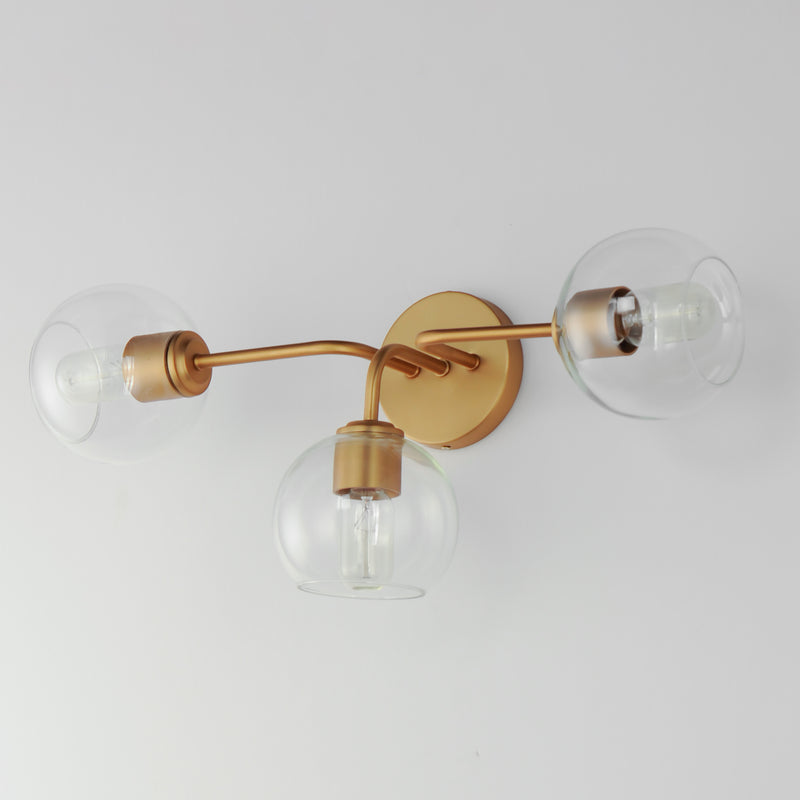 Maxim 21633CLNAB Knox 3 Light Bath Vanity Light | Natural Aged Brass