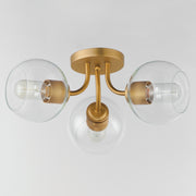 Maxim 21634CLNAB Knox 3 Light Semi Flush Mount | Natural Aged Brass