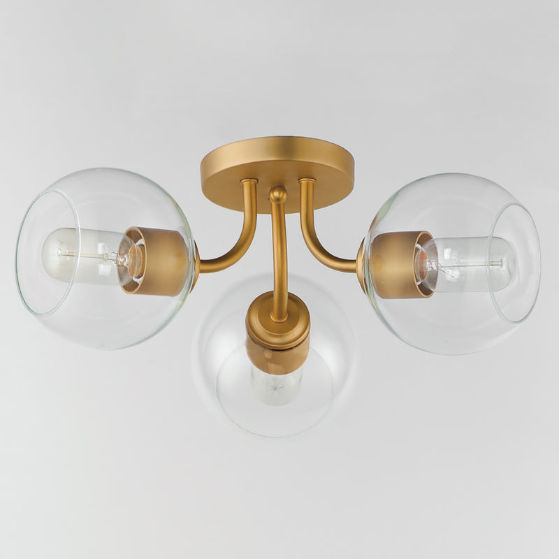 Maxim 21634CLNAB Knox 3 Light Semi Flush Mount | Natural Aged Brass