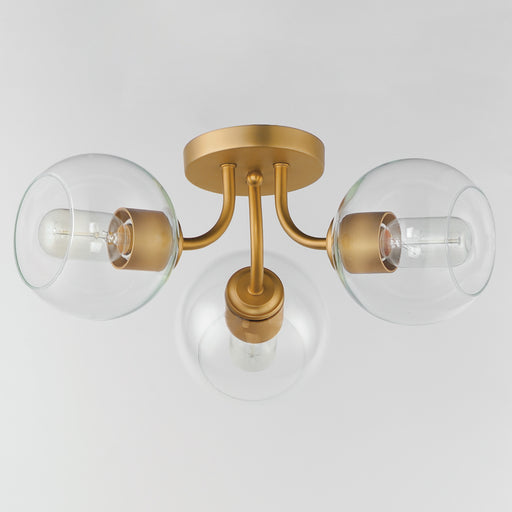 Maxim 21634CLNAB Knox 3 Light Semi Flush Mount | Natural Aged Brass