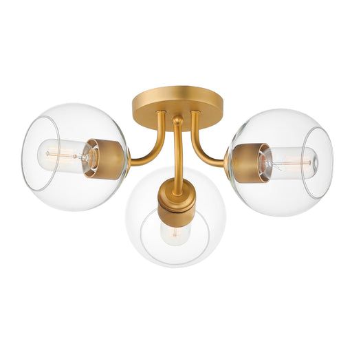 Maxim 21634CLNAB Knox 3 Light Semi Flush Mount | Natural Aged Brass
