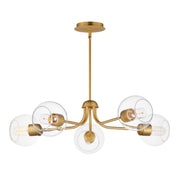 Maxim 21635CLNAB Knox 5 Light Globe Chandelier | Natural Aged Brass