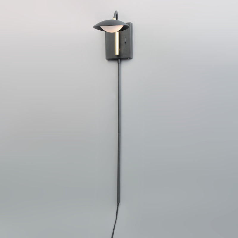 Maxim 21691BKSBR Scan 1 Light LED Pin Up Wall Sconce | Black / Satin Brass