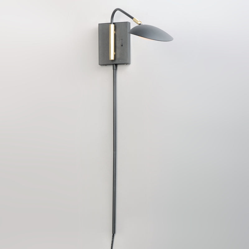 Maxim 21691BKSBR Scan 1 Light LED Pin Up Wall Sconce | Black / Satin Brass
