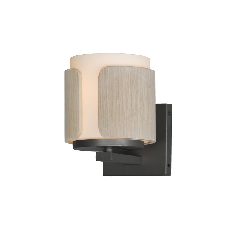 Maxim 21711SWNWDCHL Draughtsman Wall Sconce | Natural Wood/Charcoal