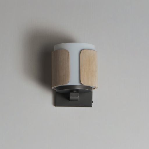 Maxim 21711SWNWDCHL Draughtsman Wall Sconce | Natural Wood/Charcoal