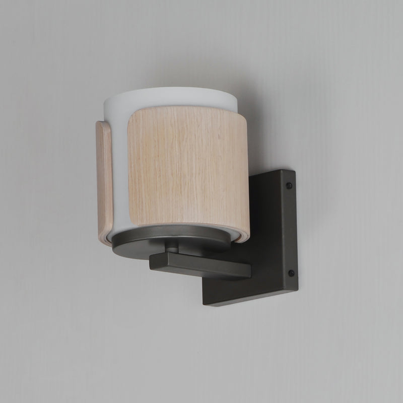 Maxim 21711SWNWDCHL Draughtsman Wall Sconce | Natural Wood/Charcoal