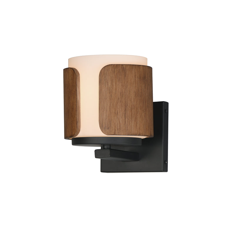 Maxim 21711SWWNBK Draughtsman Wall Sconce | Walnut / Black