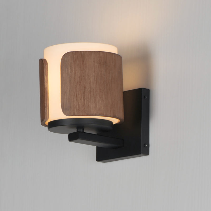 Maxim 21711SWWNBK Draughtsman Wall Sconce | Walnut / Black