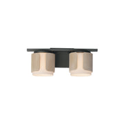 Maxim 21712SWNWDCHL Draughtsman 2 Light Bath Vanity | Natural Wood/Charcoal
