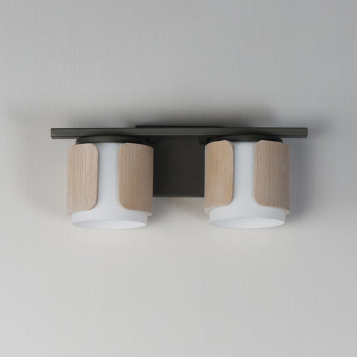 Maxim 21712SWNWDCHL Draughtsman 2 Light Bath Vanity | Natural Wood/Charcoal