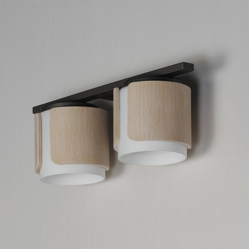 Maxim 21712SWNWDCHL Draughtsman 2 Light Bath Vanity | Natural Wood/Charcoal