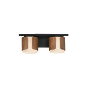 Maxim 21712SWWNBK Draughtsman 2 Light Bath Vanity | Walnut / Black