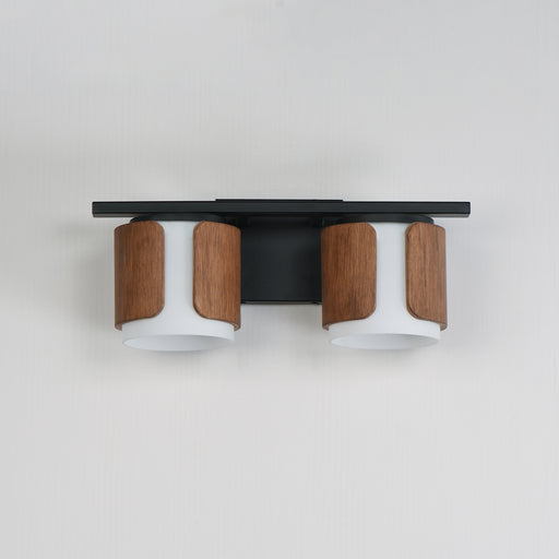 Maxim 21712SWWNBK Draughtsman 2 Light Bath Vanity | Walnut / Black