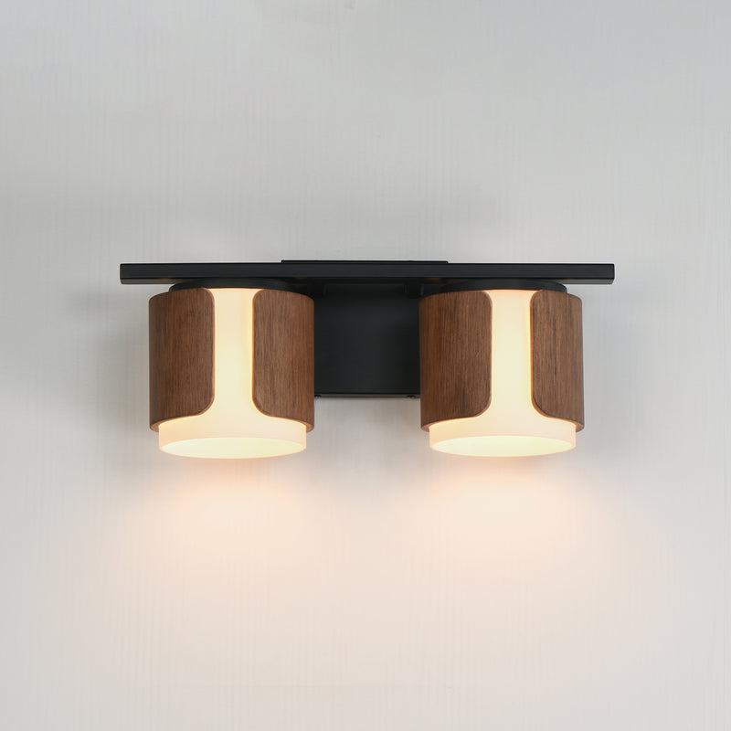 Maxim 21712SWWNBK Draughtsman 2 Light Bath Vanity | Walnut / Black