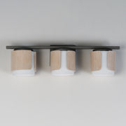 Maxim 21713SWNWDCHL Draughtsman 3 Light Bath Vanity | Natural Wood/Charcoal