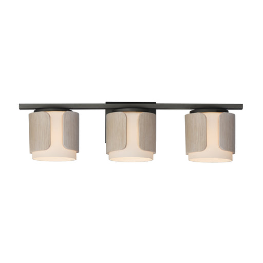 Maxim 21713SWNWDCHL Draughtsman 3 Light Bath Vanity | Natural Wood/Charcoal