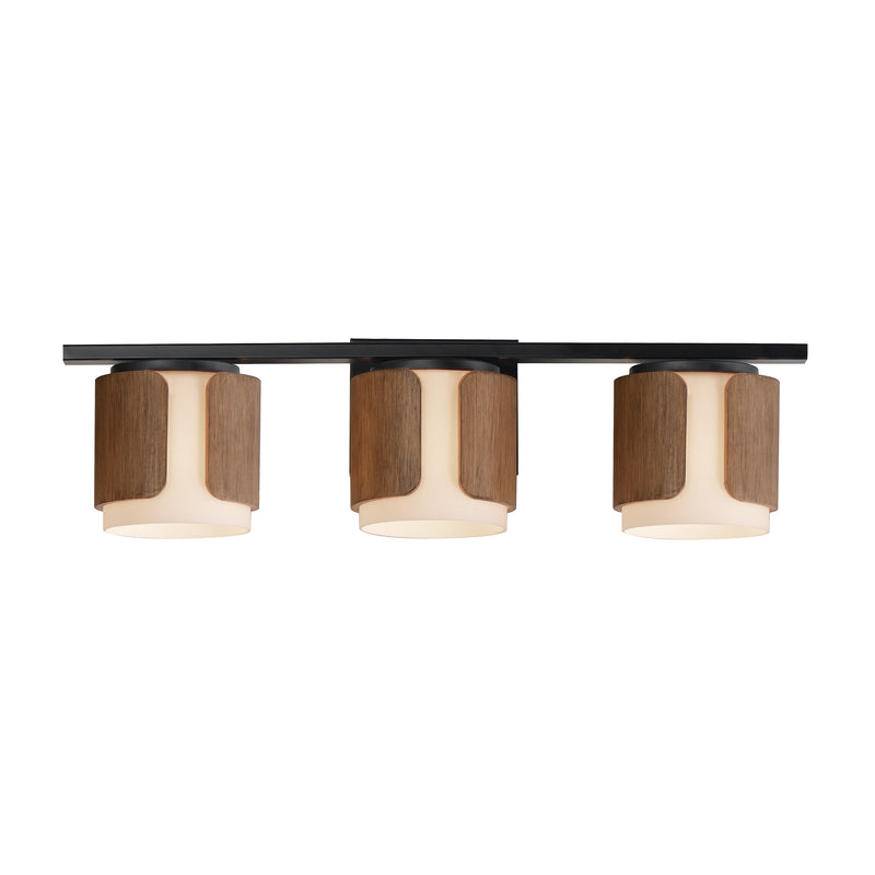 Maxim 21713SWWNBK Draughtsman 3 Light Bath Vanity | Walnut / Black