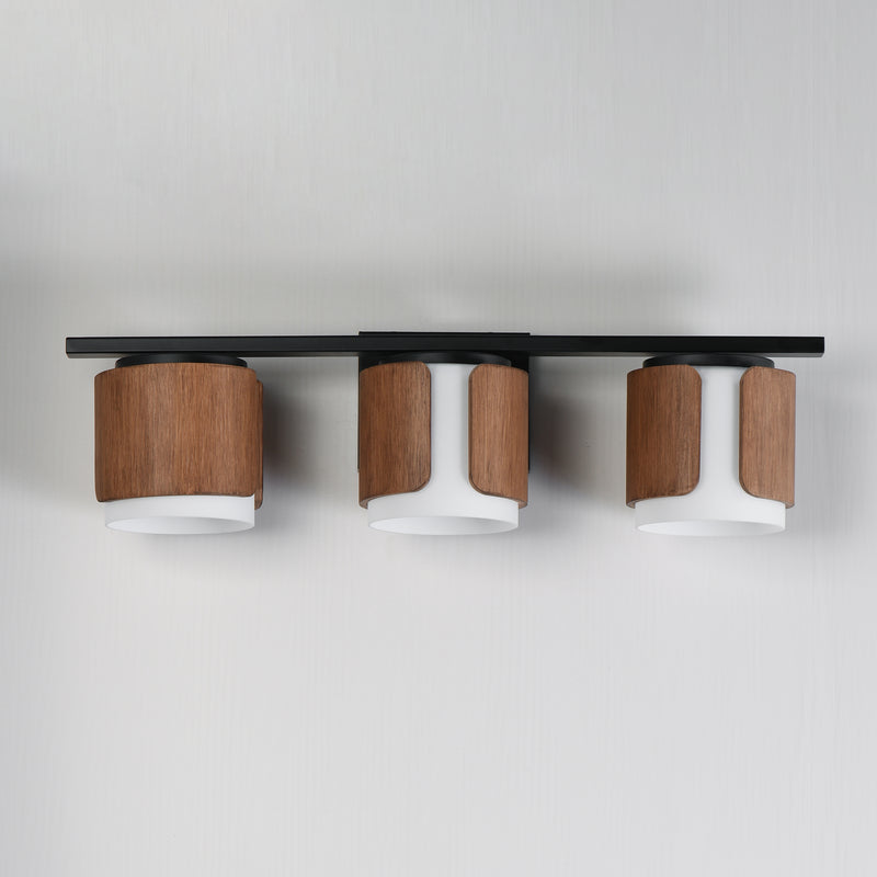 Maxim 21713SWWNBK Draughtsman 3 Light Bath Vanity | Walnut / Black