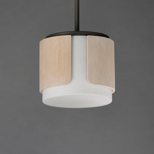Maxim 21714SWNWDCHL Draughtsman 10" Semi Flush Mount Pendant | Natural Wood/Charcoal