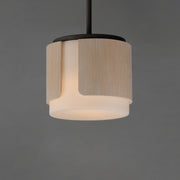 Maxim 21714SWNWDCHL Draughtsman 10" Semi Flush Mount Pendant | Natural Wood/Charcoal