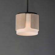 Maxim 21714SWNWDCHL Draughtsman 10" Semi Flush Mount Pendant | Natural Wood/Charcoal