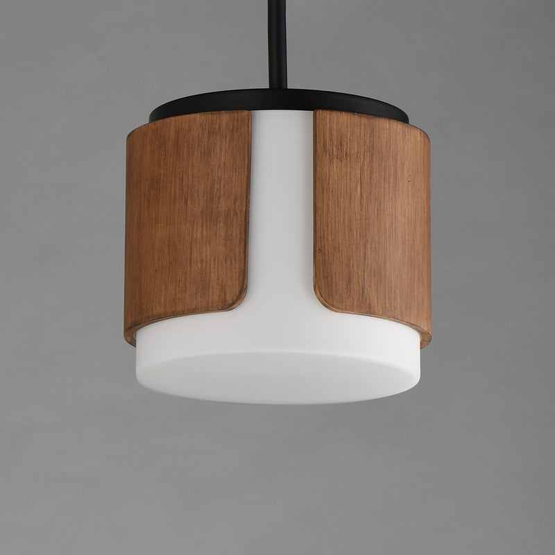 Maxim 21714SWWNBK Draughtsman 10" Semi Flush Mount Pendant | Walnut / Black