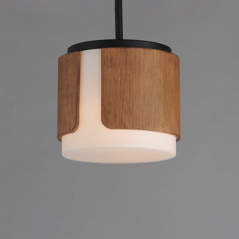 Maxim 21714SWWNBK Draughtsman 10" Semi Flush Mount Pendant | Walnut / Black