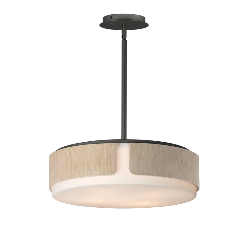 Maxim 21716SWNWDCHL Draughtsman 18" Semi Flush Mount Pendant | Natural Wood/Charcoal