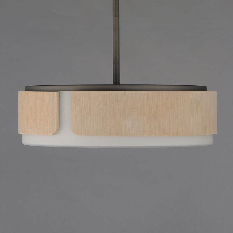 Maxim 21716SWNWDCHL Draughtsman 18" Semi Flush Mount Pendant | Natural Wood/Charcoal