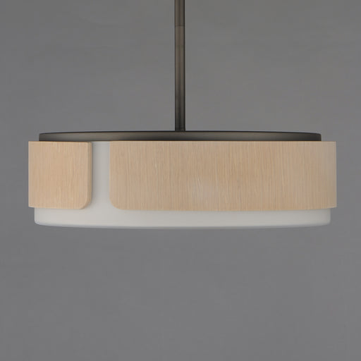 Maxim 21716SWNWDCHL Draughtsman 18" Semi Flush Mount Pendant | Natural Wood/Charcoal