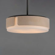 Maxim 21716SWNWDCHL Draughtsman 18" Semi Flush Mount Pendant | Natural Wood/Charcoal