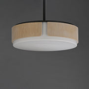Maxim 21716SWNWDCHL Draughtsman 18" Semi Flush Mount Pendant | Natural Wood/Charcoal