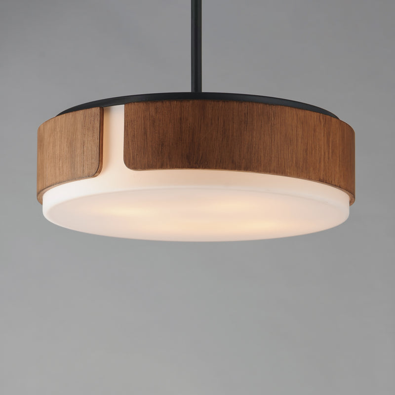 Maxim 21716SWWNBK Draughtsman 18" Semi Flush Mount Pendant | Walnut / Black