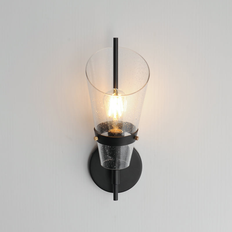 Maxim 21721CDDBZAB Finch 1 Light Wall Sconce | Dark Bronze/Antique Brass