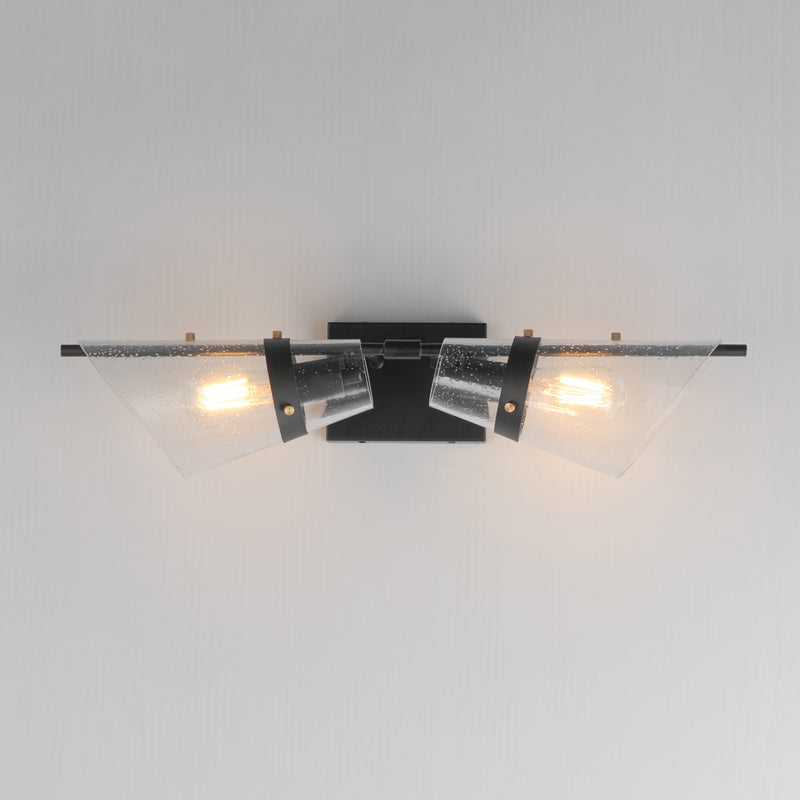 Maxim 21722CDDBZAB Finch 2 Light Wall Sconce | Dark Bronze/Antique Brass
