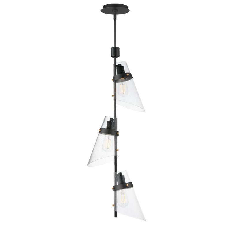 Maxim 21723CDDBZAB Finch 3 Light Vertical Pendant | Dark Bronze/Antique Brass