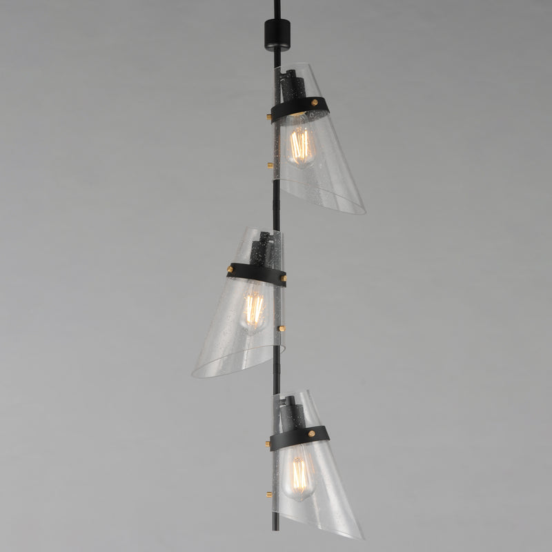 Maxim 21723CDDBZAB Finch 3 Light Vertical Pendant | Dark Bronze/Antique Brass