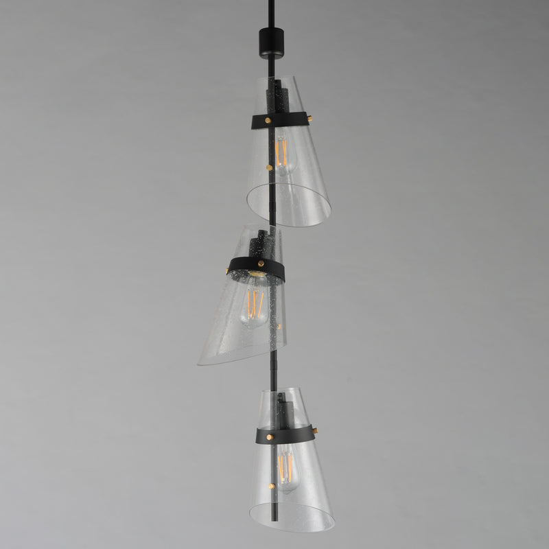 Maxim 21723CDDBZAB Finch 3 Light Vertical Pendant | Dark Bronze/Antique Brass
