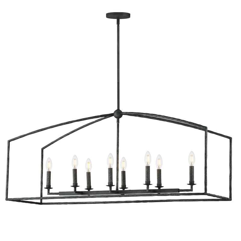 Maxim 21848BS Martel 8 Light Linear Chandelier | Blacksmith