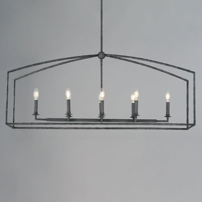 Maxim 21848BS Martel 8 Light Linear Chandelier | Blacksmith
