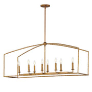 Maxim 21848EG Martel 8 Light Linear Chandelier | Etruscan Gold
