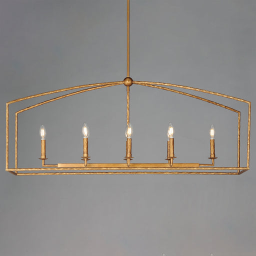 Maxim 21848EG Martel 8 Light Linear Chandelier | Etruscan Gold