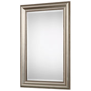 Averon Champagne Silver Leaf Mirror | Classic Rectangle Engineered Wood Frame Bathroom Vanity Mirror Mounted Vertical or Horizontal (24 in. W x 36 in. H x 2 in. D)